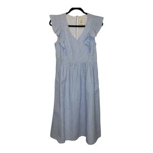 Hope & Henry Blue Striped Seersucker Dress